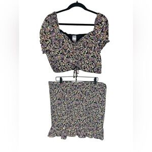 No Boundaries 2 Piece Floral Set Size XXXL